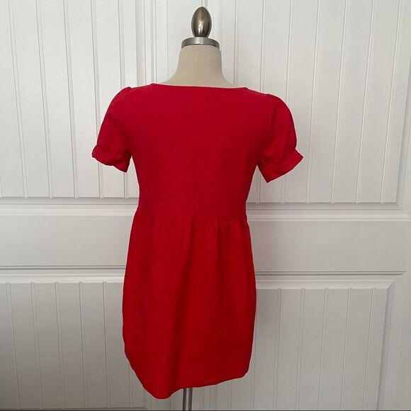 UO Urban Renewal Red Linen Mini Dress - Picture 3 of 8